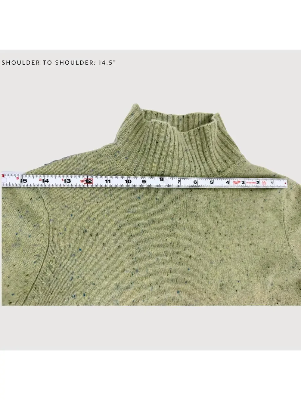Forte Cashmere Mock Neck Sweater Sage Marled S